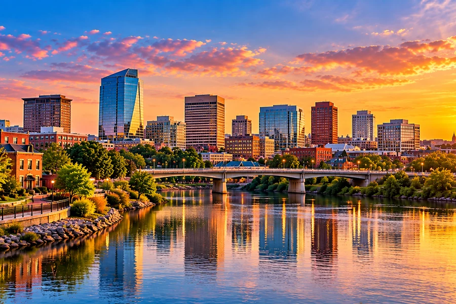 Wilmington, Delaware at sunset