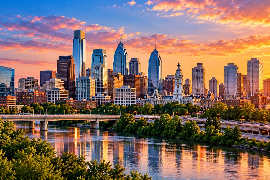 Philadelphia, Pennsylvania at sunset
